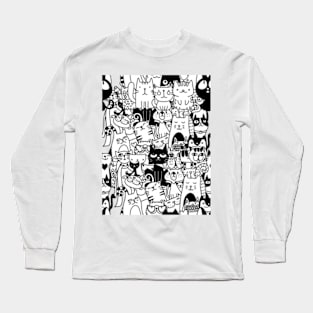 T-shirts with adorable prints, lines of cats Long Sleeve T-Shirt